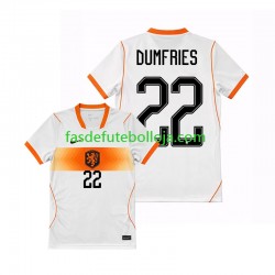 Camisola 2º Equipamento Seleção Neerlandesa Denzel Dumfries 22 World Cup 2026 Manga Curta ,Homem