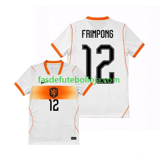 Camisola 2º Equipamento Seleção Neerlandesa Jeremie Frimpong 12 World Cup 2026 Manga Curta ,Homem