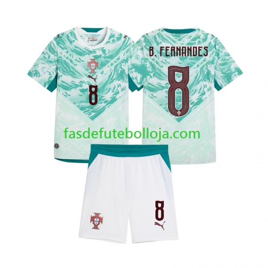 Camisola 2º Equipamento Seleção Portuguesa Bruno Fernandes 8 2026 2027 Manga Curta ,Criança