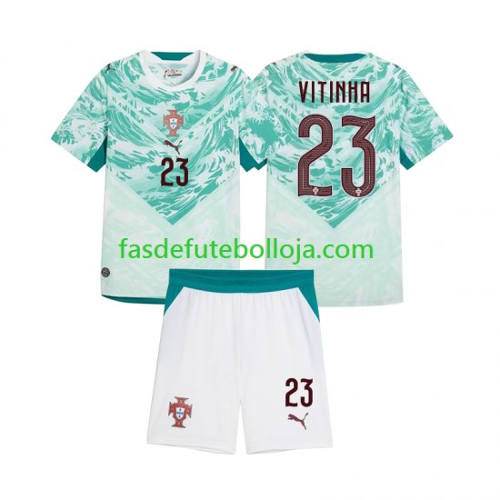 Camisola 2º Equipamento Seleção Portuguesa Vitinha 23 2026 2027 Manga Curta ,Criança