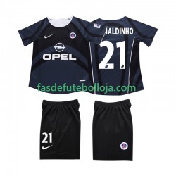 Camisola 3º Equipamento AC Milan RONALDINHO 10 2003 2002 Manga Curta Retro ,Criança