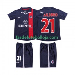 Camisola 1º Equipamento AC Milan RONALDINHO 21 2001 2002 Manga Curta Retro ,Criança