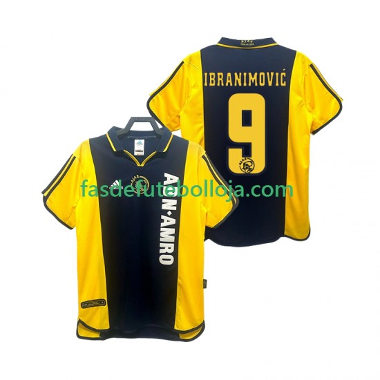 Camisola 2º Equipamento AFC Ajax IBRANIMOVIC 9 2000 2001 Manga Curta Retro ,Homem