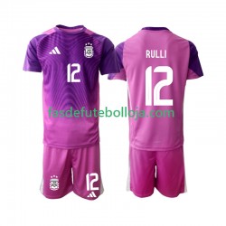 Camisola Guarda-redes 1º Equipamento Seleção Argentina Geronimo Rulli 12 2025 Manga Curta ,Criança
