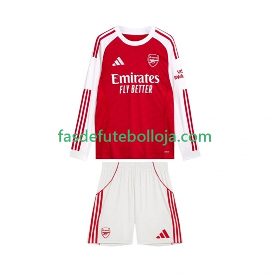 Camisola 1º Equipamento Arsenal 2025-2026 Manga Comprida ,Criança