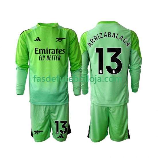 Camisola Guarda-redes 2º Equipamento Arsenal Kepa Arrizabalaga 13 2025-2026 Manga Comprida ,Criança
