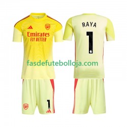 Camisola Guarda-redes 1º Equipamento Arsenal Raya 1 2025-2026 Manga Curta ,Criança