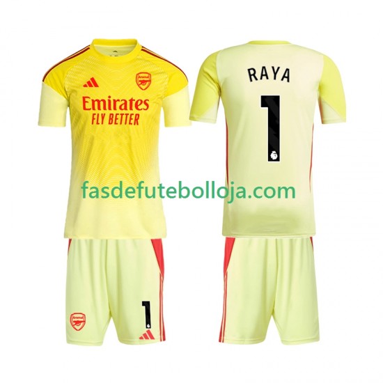 Camisola Guarda-redes 1º Equipamento Arsenal Raya 1 2025-2026 Manga Curta ,Criança