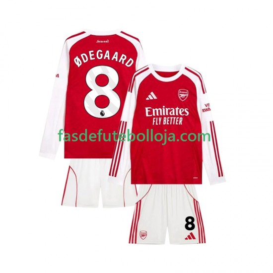 Camisola 1º Equipamento Arsenal Martin Odegaard 8 2025-2026 Manga Comprida ,Criança