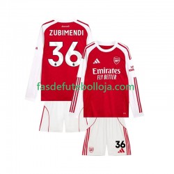 Camisola 1º Equipamento Arsenal Martin Zubimendi 36 2025-2026 Manga Curta ,Criança
