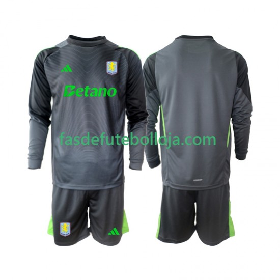 Camisola Guarda-redes 1º Equipamento Aston Villa 2025-2026 Manga Comprida ,Criança