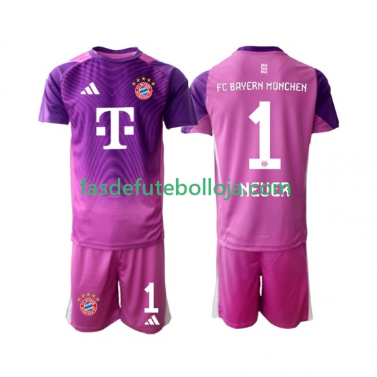 Camisola Guarda-redes 4º Equipamento Bayern de Munique Manuel Neuer 1 2025-2026 Manga Curta ,Criança