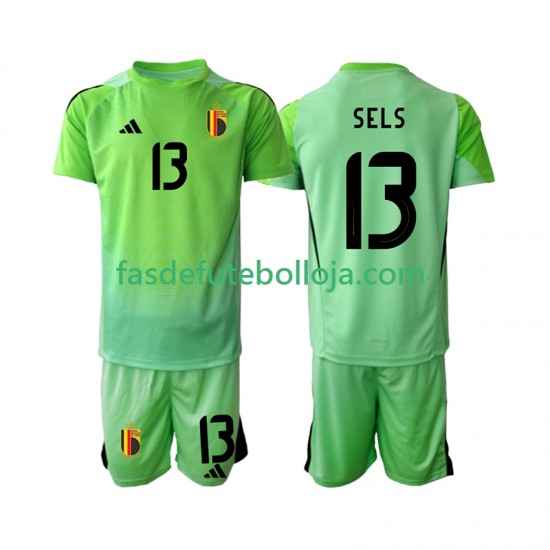 Camisola Guarda-redes 1º Equipamento Seleção Belga Matz Sels 13 2025 Manga Curta ,Criança