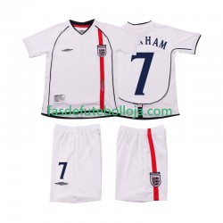 Camisola 1º Equipamento Seleção Inglesa BECKHAM 7 2002 Manga Curta Retro ,Criança