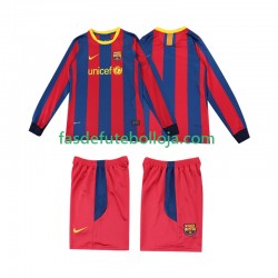 Camisola 1º Equipamento FC Barcelona 2011 2010 Manga Comprida Retro ,Criança