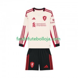 Camisola 2º Equipamento Liverpool 2025-2026 Manga Comprida ,Criança