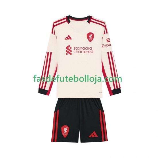 Camisola 2º Equipamento Liverpool 2025-2026 Manga Comprida ,Criança