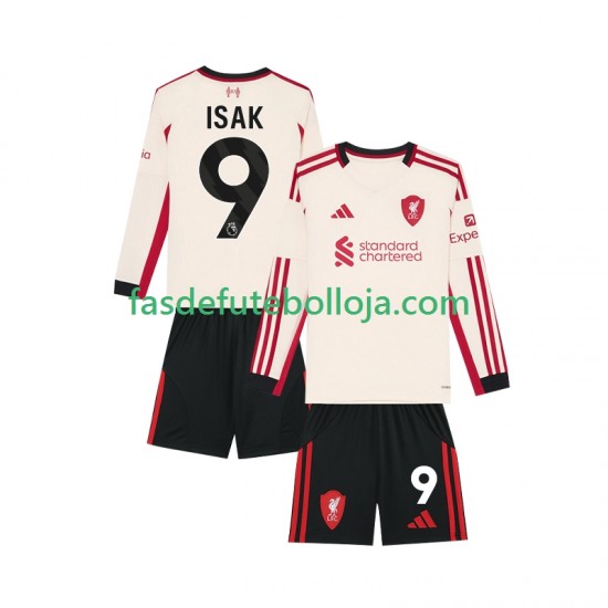 Camisola 2º Equipamento Liverpool ISAK 9 2025-2026 Manga Comprida ,Criança