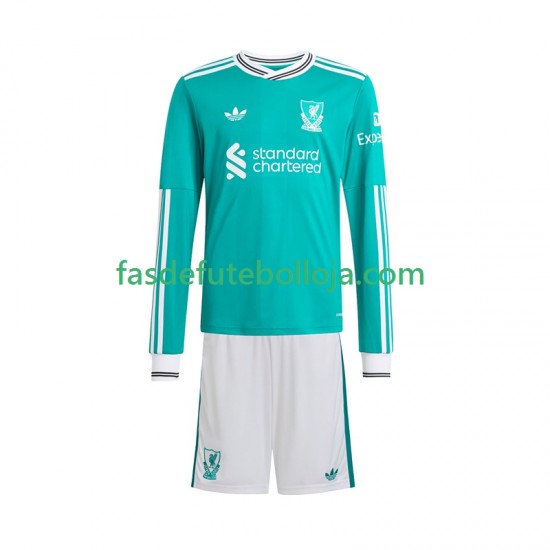 Camisola 3º Equipamento Liverpool 2025-2026 Manga Comprida ,Criança