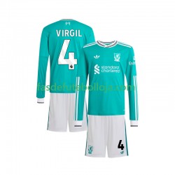 Camisola 3º Equipamento Liverpool Virgil van Dijk 4 2025-2026 Manga Comprida ,Criança