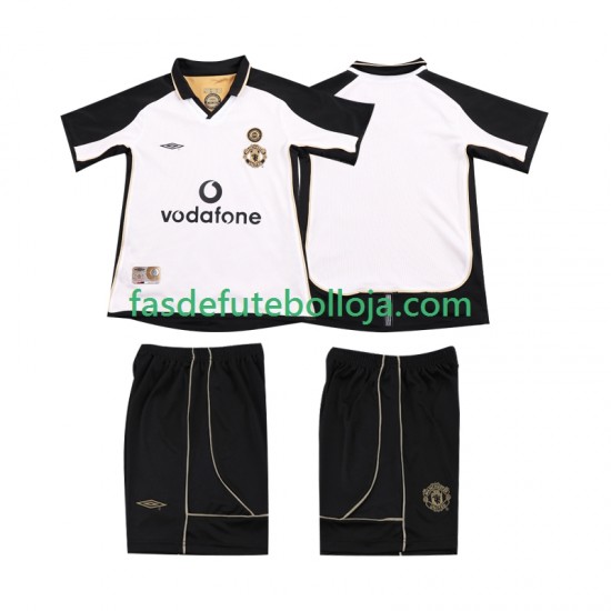 2º Equipamento Manchester United Anniversary Football Shirt 2001 2002 Manga Curta ,Criança