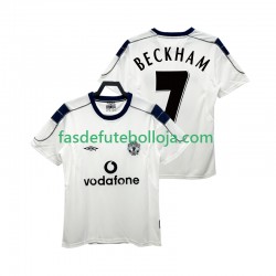 Camisola 2º Equipamento Manchester United BECKHAM 7 2000 2001 Manga Curta Retro ,Homem
