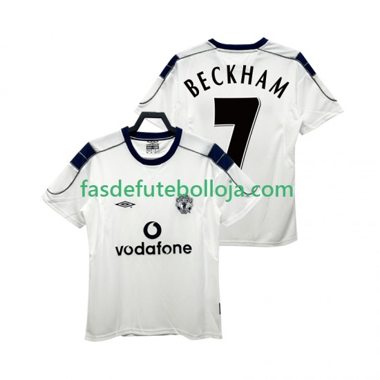 Camisola 2º Equipamento Manchester United BECKHAM 7 2000 2001 Manga Curta Retro ,Homem