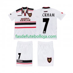 Camisola 2º Equipamento Manchester United BECKHAM 7 1998 Manga Curta Retro ,Criança