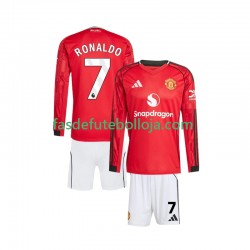 Camisola 1º Equipamento Manchester United Cristiano Ronaldo 7 2025-2026 Manga Comprida ,Criança