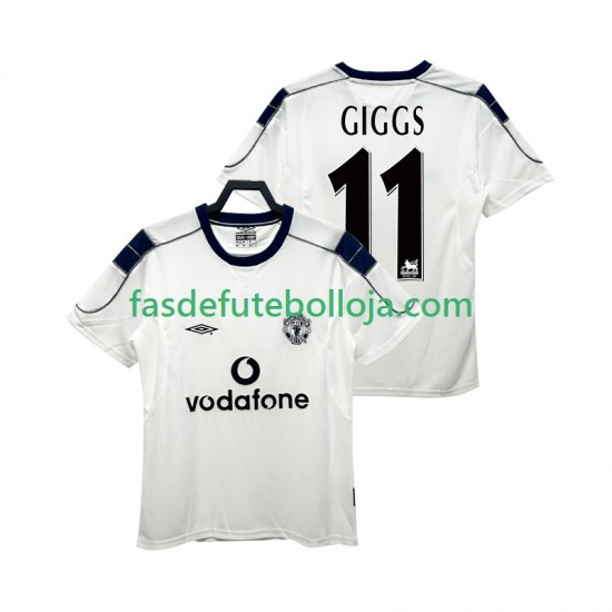 Camisola 2º Equipamento Manchester United GIGGS 11 2000 2001 Manga Curta Retro ,Homem