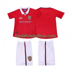 Camisola 1º Equipamento Manchester United 2000 1999 Manga Curta Retro ,Criança