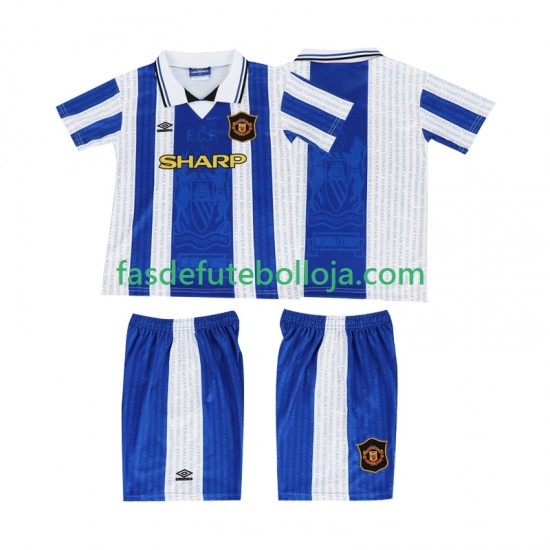 Camisola 3º Equipamento Manchester United 1996 1994 Manga Curta Retro ,Criança