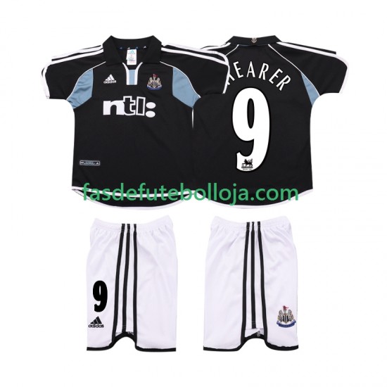 Camisola 2º Equipamento Newcastle United SHEARER 9 2000 2001 Manga Curta Retro ,Criança