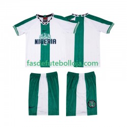 Camisola 2º Equipamento Seleção Nigeriana 1996 Manga Curta Retro ,Criança