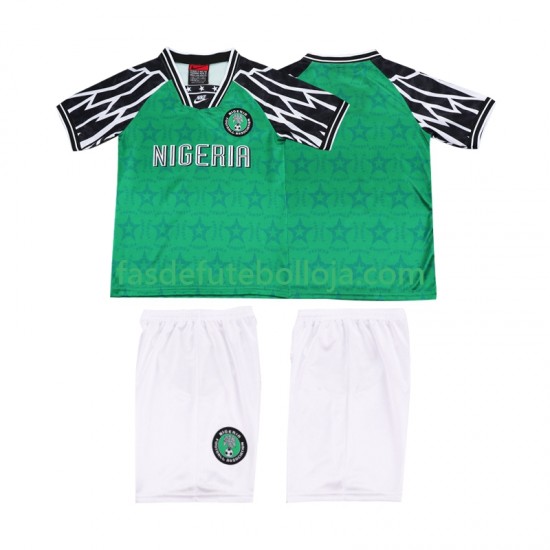 Camisola 1º Equipamento Seleção Nigeriana 1995 Manga Curta Retro ,Criança