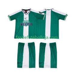 Camisola 1º Equipamento Seleção Nigeriana 1996 Manga Curta Retro ,Criança