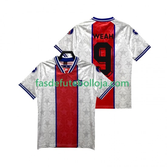 Camisola 2º Equipamento Paris Saint-Germain WEAH 9 1995 1994 Manga Curta Retro ,Homem