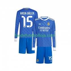 Camisola 3º Equipamento Real Madrid Arda Guler 15 2025-2026 Manga Comprida ,Criança