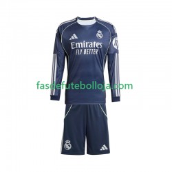 Camisola 2º Equipamento Real Madrid 2025-2026 Manga Comprida ,Criança