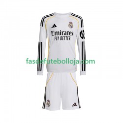 Camisola 1º Equipamento Real Madrid 2025-2026 Manga Comprida ,Criança