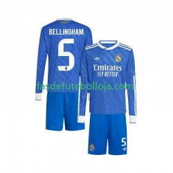 Camisola 3º Equipamento Real Madrid Jude Bellingham 5 2025-2026 Manga Comprida ,Criança