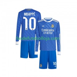 Camisola 3º Equipamento Real Madrid Mbappé Kylian 10 2025-2026 Manga Comprida ,Criança