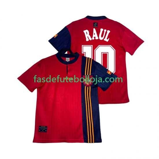 Camisola 1º Equipamento Seleção Espanhola RAUL 10 1996 Manga Curta Retro ,Homem