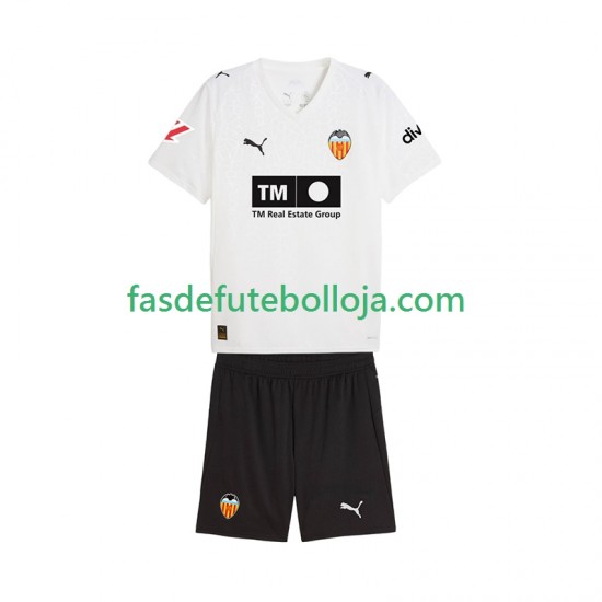 Camisola 1º Equipamento Valencia CF 2025-2026 Manga Curta ,Criança