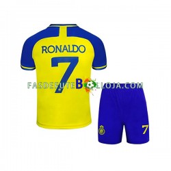Camisola 1º Equipamento Al-Nassr Ronaldo 7 2022-2023 Manga Curta ,Criança