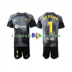Camisola Guarda-redes 2º Equipamento FC Barcelona Ter Stegen 1 2022-2023 Manga Curta ,Criança