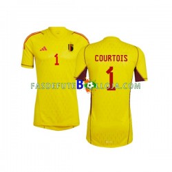 Camisola Guarda-redes 2º Equipamento Seleção Belga Courtois 1 World Cup 2022 Manga Curta ,Homem