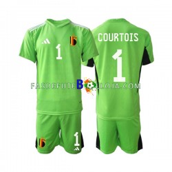 Camisola Guarda-redes 1º Equipamento Seleção Belga Courtois 1 2021-2022 Manga Curta ,Criança