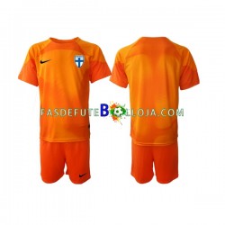 Camisola Guarda-redes 1º Equipamento Seleção Finlandesa 2022-2023 Manga Curta ,Criança