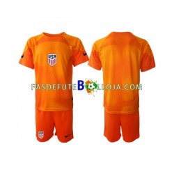 Camisola Guarda-redes 1º Equipamento Seleção Estados Unidos World Cup 2022 Manga Curta ,Criança